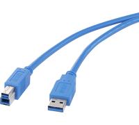 Renkforce Câble USB USB 3.2 Gen1 (USB 3.0) USB-A mâle, USB-B mâle 1.80 m bleu contacts dorés RF-4260504