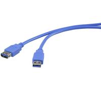 Renkforce Câble USB USB 3.2 Gen1 USB-A mâle, USB-A femelle 1.80 m bleu contacts dorés RF-4262127
