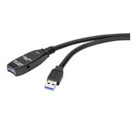 Renkforce Câble USB USB 3.2 Gen1 USB-A mâle, USB-A femelle 20.00 m noir actif