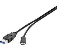 Renkforce Câble USB USB 3.2 Gen1 (USB 3.0) USB-A mâle, USB-C® mâle 0.50 m noir contacts dorés RF-4381077