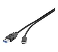 Renkforce Câble USB USB 3.2 Gen1 USB-A mâle, USB-C® mâle 1.00 m noir contacts dorés RF-4381080