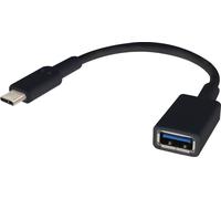 Renkforce Câble USB USB 3.2 Gen1 USB-C mâle vers USB-A femelle 15 cm Noir OTG contacts dorés