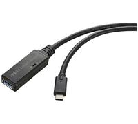 Renkforce Câble USB USB 3.2 Gen1 USB-C® mâle, USB-A femelle 5.00 m noir actif avec amplification du signal, avec fonction OTG RF-5231962