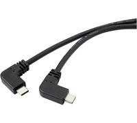 Renkforce Câble USB USB 3.2 Gen2 USB-C® mâle, USB-C® mâle 1.20 m noir coudé à 90° vers la gauche RF-4633064