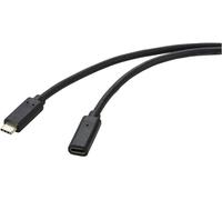 Renkforce Câble USB USB 3.2 Gen2x2 USB-C® mâle, USB-C® femelle 1.00 m noir gaine en PVC RF-4755220