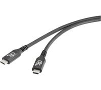 Renkforce Câble USB USB4™ USB-C® mâle, USB-C® mâle 1.00 m noir connecteur aluminium RF-5235978
