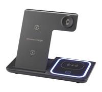 Renkforce Chargeur à induction RF-QiWC3in1-01 RF-5780662 Sorties raccordement magnétique noir
