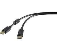 Renkforce DisplayPort Câble de raccordement Fiche mâle DisplayPort, Fiche mâle DisplayPort 3.00 m noir UHD 4K @ 60 Hz contacts dorés, avec noyau en ferrite