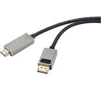 Renkforce DisplayPort / HDMI Cordon Fiche mâle DisplayPort, Fiche mâle HDMI-A 3.00 m noir UHD 8K @ 60 Hz, UHD 4K @ 120 Hz