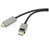Renkforce DisplayPort / HDMI Cordon Fiche mâle DisplayPort, Fiche mâle HDMI-A 3.00 m noir UHD 8K @ 60 Hz, UHD 4K @ 120 Hz