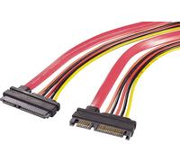 Renkforce disque dur, alimentation Rallonge [1x SATA mâle 7+15 pôles - 1x SATA femelle 7+15 pôles] 0.50 m rouge, orange, noir