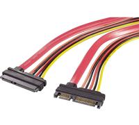 Renkforce disque dur, alimentation Rallonge [1x SATA mâle 7+15 pôles - 1x SATA femelle 7+15 pôles] 0.50 m rouge, orange, noir, jaune