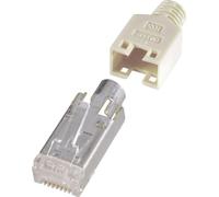 Renkforce H9540.1-10 Connecteur RJ45, blindé CAT5e H9540.1-10 Connecteur mâle, droit Pôles : 8P8C Beige 10 pcs.