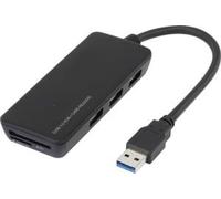 Renkforce Hub 3 ports USB 3.2 Gen 1 (USB 3.0) avec lecteur de carte SD intégré Noir