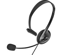 Renkforce Micro-casque supra-auriculaire filaire Mono noir volume réglable, Mise en sourdine du microphone téléphone