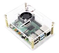 Renkforce RBP-PLC100 Boà®tier pour ordinateur monocarte Convient pour: Raspberry Pi, Banana Pi, Rock Pi avec refroidisseur actif transparent