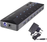Renkforce RF-3806034 hub & concentrateur USB 3.2 Gen 1 (3.1 Gen 1) Type-B 5000 Mbit/s Noir