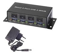 Renkforce RF-3955362 Hub USB 4 ports USB-A USB 3.0 5 GBit/s boîtier métallique, commutable individuellement, pour montage mural
