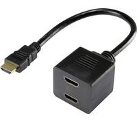 Renkforce RF-4212177 Adaptateur HDMI en Y [1x HDMI mâle - 2x HDMI femelles] Noir Contacts plaqués or 20.00 cm