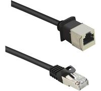 Renkforce RF-4394121 RJ45 Câble réseau, câble patch CAT 5e F/UTP 1.00 m noir Rallonge avec cliquet d'encastrement, contacts dorés