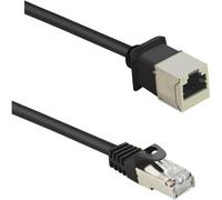 Renkforce RF-4394124 RJ45 Câble réseau, câble patch CAT 5e F/UTP 0.50 m noir Rallonge avec cliquet d