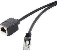 Renkforce RF-4394130 Câble réseau RJ45, câble patch CAT 5e F/UTP 3.00 m noir Câble de rallonge avec protection du nez d'encliquetage,