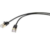 Renkforce RF-4538186 RJ45 Câble réseau, câble patch CAT 8.1 F/FTP 0.50 m noir extrêmement fin, contacts dorés