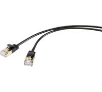 Renkforce RF-4538188 RJ45 Câble réseau, câble patch CAT 8.1 F/FTP 1.00 m noir extrêmement fin, contacts dorés