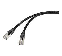 Renkforce RF-4538204 RJ45 Câble réseau, câble patch CAT 6a S/FTP 30.00 m noir adapté pour une utilisation extérieure 1 pc(s)