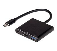 Renkforce RF-4548306 Adaptateur USB/HDMI [1 x connecteur USB-C - 1 x Prise HDMI, USB 3.2 Gen 1 Femelle A (USB 3.0), USB-C B, Noir