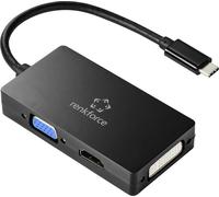 Renkforce RF-4633066 USB-C® / HDMI / DVI / VGA Adaptateur [1x USB-C® mâle - 1x VGA femelle, HDMI femelle, DVI femelle 24+5 pôles]