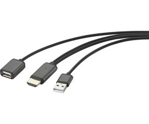 Renkforce RF-4700672 USB / HDMI Câble adaptateur noir avec fonction de streaming 2.00 m