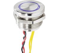 Renkforce RF-4707818 Bouton de sonnette avec piezo simple acier inoxydable, bleu 24 V/0,3 A