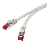 Renkforce RF-4724268 RJ45 Câble réseau, câble patch CAT 6 S/FTP 10.00 m gris avec cliquet d'encastrement, contacts dorés
