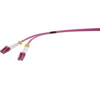 Renkforce RF-4738838 fibre optique FO Câble de raccordement 2.00 m rouge pourpre [1x LC mâle - 1x LC mâle] 50/125 µ Multimode OM4