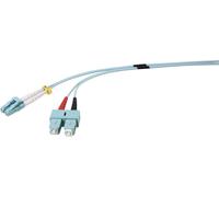 Renkforce RF-4755214 fibre optique FO Câble de raccordement 2.00 m turquoise [1x LC mâle - 1x SC mâle] 50/125 µ Multimode OM3