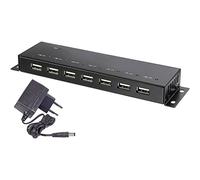 Renkforce RF-4791678 Hub USB 7 ports USB-A USB 2.0 480 MBit/s boîtier métallique, pour montage mural noir RF-4791678