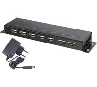 Renkforce RF-4791678 Hub USB 7 ports USB-A USB 2.0 480 MBit/s boîtier métallique, pour montage mural noir RF-4791678
