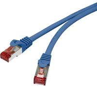 Renkforce RF-4942810 RJ45 Câble réseau, câble patch CAT 6 S/FTP 0.50 m bleu avec cliquet d'encastrement, contacts dorés, ignifuge