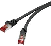 Renkforce RF-4979742 RJ45 Câble réseau, câble patch CAT 6 S/FTP 3.00 m noir avec cliquet d'encastrement, contacts dorés, ignifuge