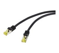 Renkforce RF-4995160 RJ45 Câble réseau, câble patch CAT 6a (câble brut CAT 7) S/FTP 0.50 m noir gaine TPE, flexible, ignifuge