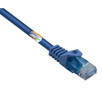 Renkforce RF-5043862 RJ45 Câble réseau, câble patch CAT 5e U/UTP 0.50 m bleu avec cliquet d'encastrement, sans halogène