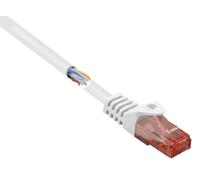 Renkforce RF-5043890 RJ45 Câble réseau, câble patch CAT 6 U/UTP 0.25 m blanc avec cliquet d'encastrement, sans halogène