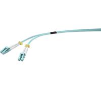 Renkforce RF-5044054 fibre optique FO Câble de raccordement 2.00 m bleu turquoise [1x LC mâle - 1x LC mâle] 50/125 µ Multimode OM3