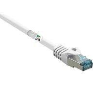 Renkforce RF-5047448 RJ45 Câble réseau, câble patch CAT 6a S/FTP 15.00 m blanc avec cliquet d'encastrement, ignifuge 1 pc(s)
