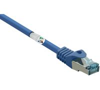 Renkforce RF-5047456 RJ45 Câble réseau, câble patch CAT 6a S/FTP 0.25 m bleu avec cliquet d'encastrement, ignifuge