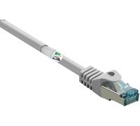 Renkforce RF-5047510 RJ45 Câble réseau, câble patch CAT 6a S/FTP 0.25 m gris avec cliquet d'encastrement, ignifuge