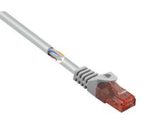Renkforce RF-5047516 RJ45 Câble réseau, câble patch CAT 6 U/UTP 0.50 m gris avec cliquet d'encastrement, sans halogène