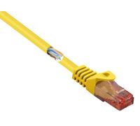 Renkforce RF-5128866 RJ45 Câble réseau, câble patch CAT 6 U/UTP 2.00 m jaune avec cliquet d'encastrement, sans halogène