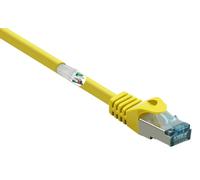 Renkforce RF-5224644 RJ45 Câble réseau, câble patch CAT 6a S/FTP 0.50 m jaune avec cliquet d'encastrement, ignifuge